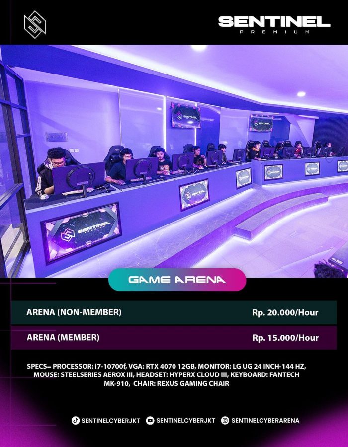1. "Rasakan pengalaman gaming terbaik di Jakarta hanya di Warnet Sentinel Cyber Arena! 🖥️🔥 #Gaming #Jakarta #Warnet"
2. "Nikmati kecepatan internet super cepat dan performa komputer canggih di Sentinel Cyber Arena. 🌐💻 #Warnet #CyberArena #Jakarta"
3. "Tempat favorit para gamer di Jakarta - Warnet Sentinel Cyber Arena dengan fasilitas lengkap dan modern. 🎮🏆 #GamingCenter #Jakarta #SentinelCyberArena"
4. "Internet stabil dan komputer gaming berperforma tinggi? Hanya di Warnet Sentinel Cyber Arena! ⚡👾 #WarnetJakarta #GamingLife"
5. "Produktivitas dan hiburan tanpa batas di Warnet Sentinel Cyber Arena, Jakarta. Komputer canggih dan jaringan internet terbaik! 📡✨ #CyberArena #Warnet #Jakarta"
6. "Gaming seru dan nyaman di Warnet Sentinel Cyber Arena - datang dan buktikan sendiri! 🕹️💥 #SentinelCyberArena #GamingJakarta"
7. "Warnet terbaik di Jakarta dengan fasilitas unggulan untuk gamer dan pekerja - Sentinel Cyber Arena. 🚀🏅 #WarnetSentinel #CyberArena #Jakarta"